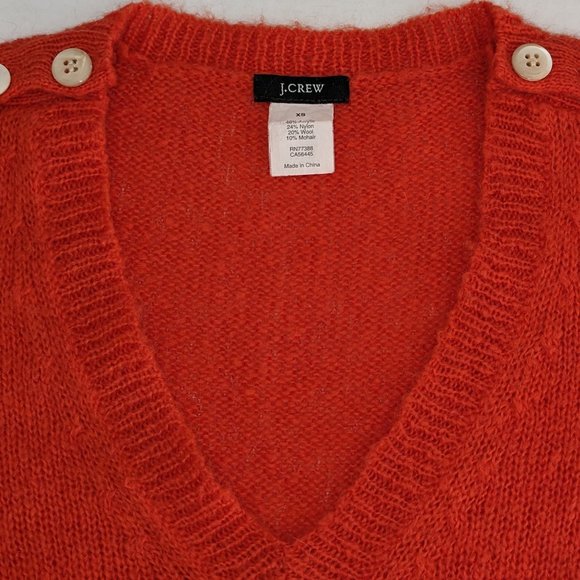 J. CREW Women's V-Neck Pull-on Long Sleeve Sweater  Size XS  Orange - Picture 5 of 5